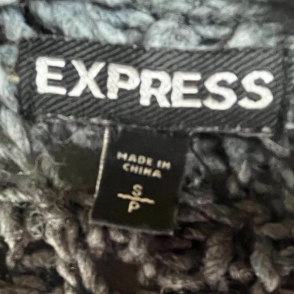 Express Women's Elbow Sleeve Open Knit Cardigan Sweater Size S Heathered Gray - Picture 6 of 7